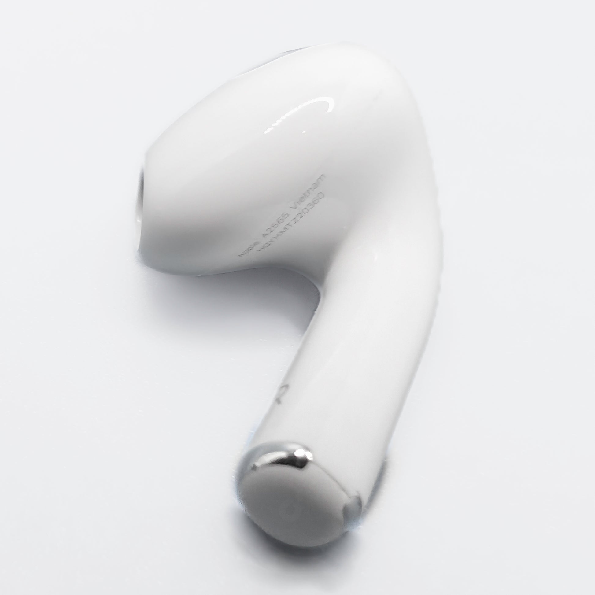 Apple AirPod 3rd Generation Right AirPod photo of model number A2565 on bottom of AirPod