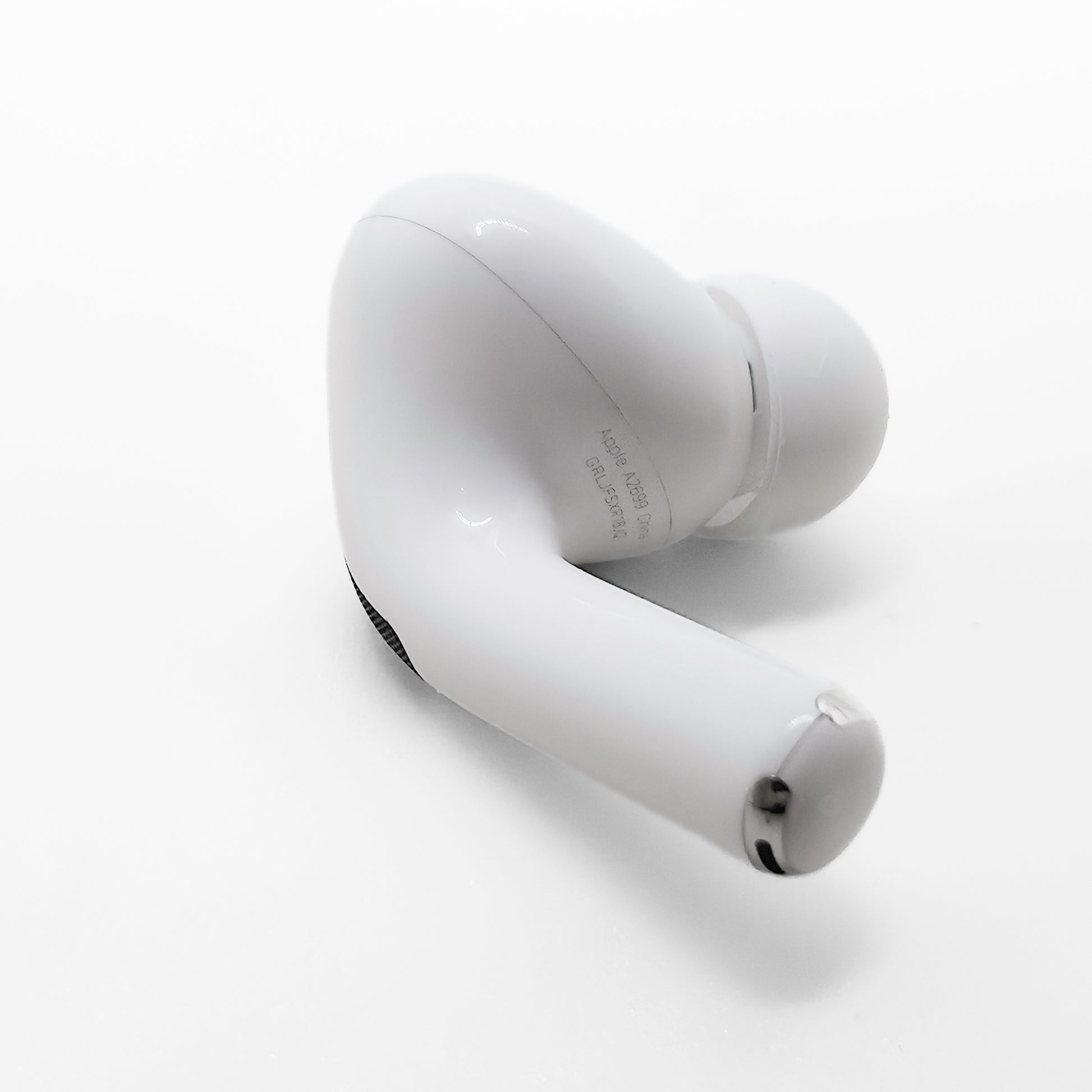 Apple AirPods Pro 2 Left AirPod photo of model number A2699 (lightning) on bottom of AirPod